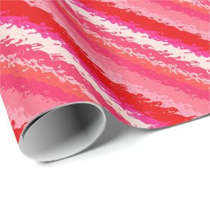 Glass stripes - shades of coral wrapping paper