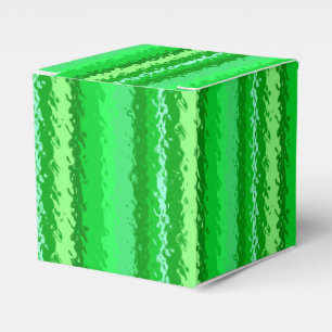 Glass stripes - shades of emerald green favor box