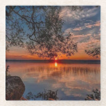 Glass Sunset Coaster