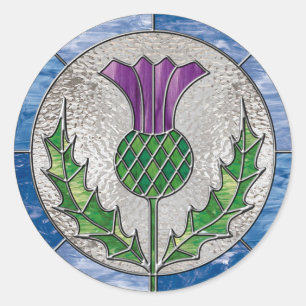 Glass Thistle Classic Round Sticker