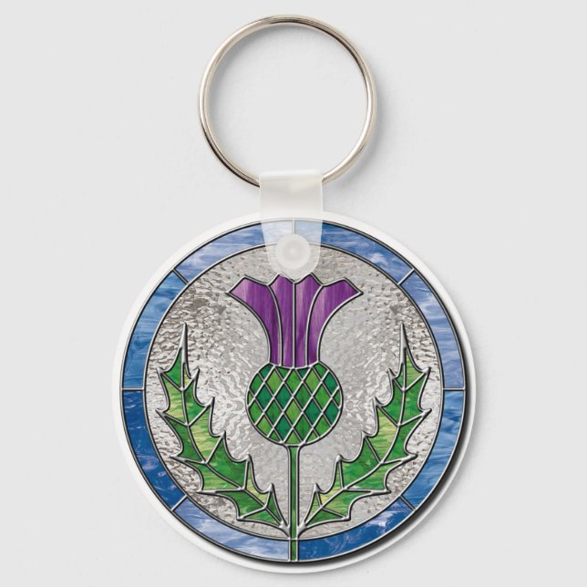 Glass Thistle Keychain (Front)