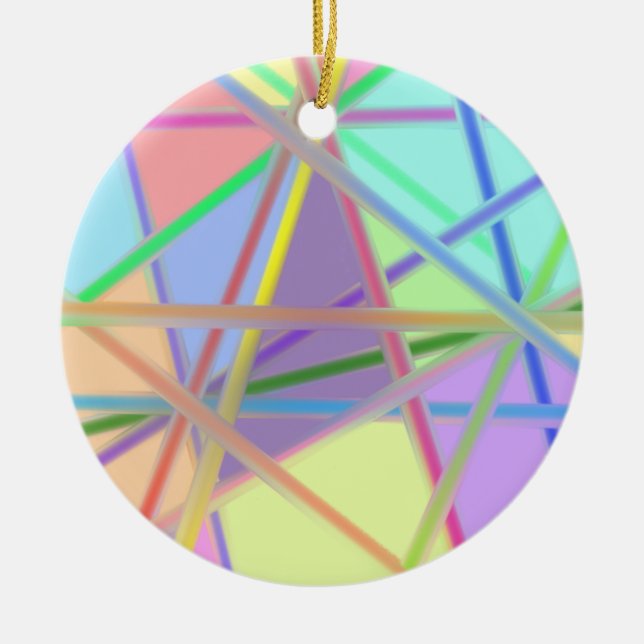 Glass Threads Ceramic Ornament (Front)