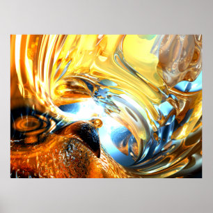 Glass Tidal Wave Abstract Poster