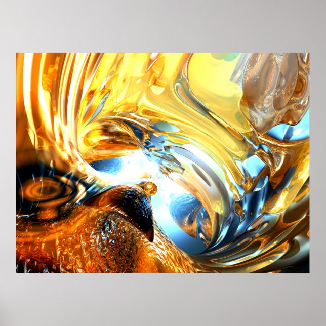 Glass Tidal Wave Abstract Poster (Front)