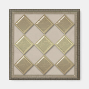 Glass tile 3D beige colour Magnet