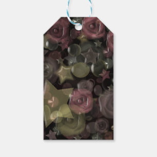 Glass tile 3D liquid roses and stars Gift Tags