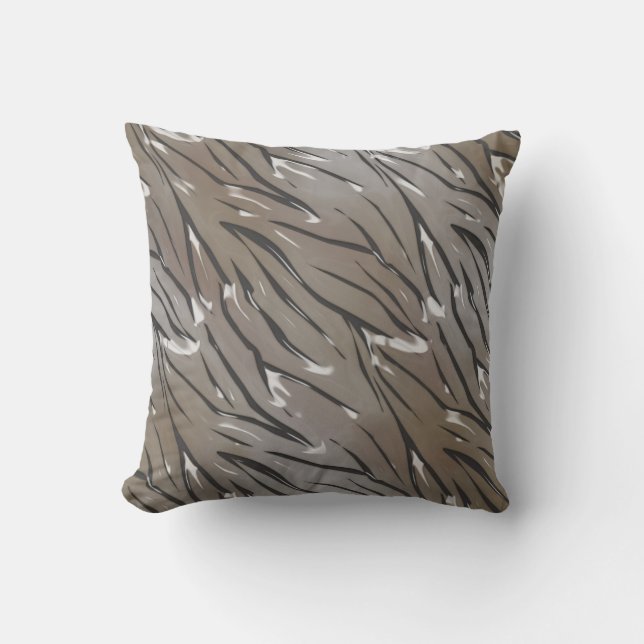 Glass tile 3D liquid tiger zebra skin leather Throw Pillow (Front)