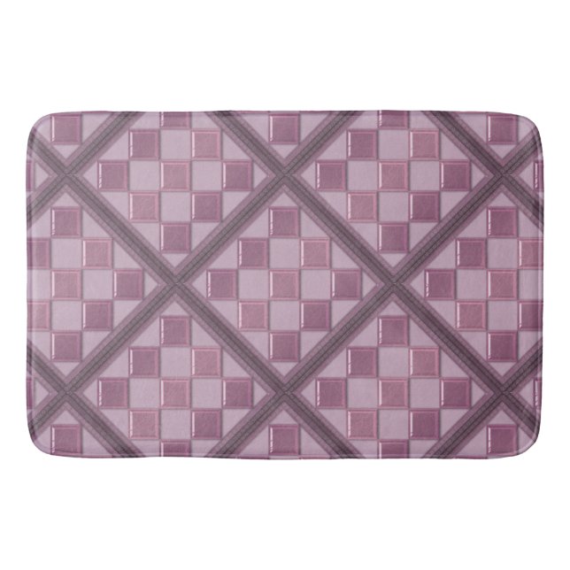 Glass tile 3D purple colour Bath Mat (Front)