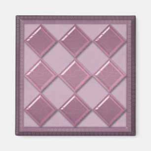 Glass tile 3D purple colour Magnet