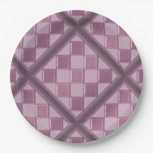Glass tile 3D purple colour Paper Plate
