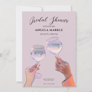 Glass toast cheers Bridal Shower Invitation