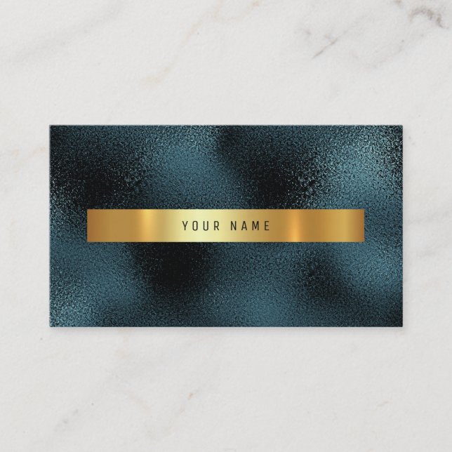 Glass Tropical Green Gold Teal Vip Business Card (Front)