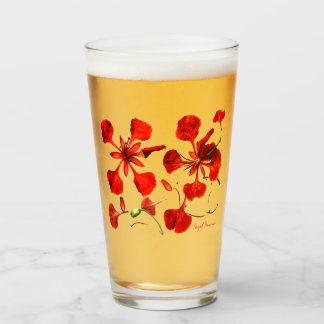Glass Tumbler Royal Poinciana 16 onz