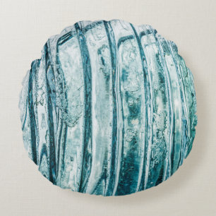 Glass window ice crystal frost round pillow