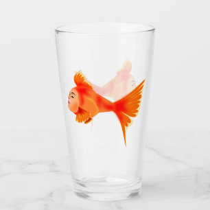 Glass with Fish Girl