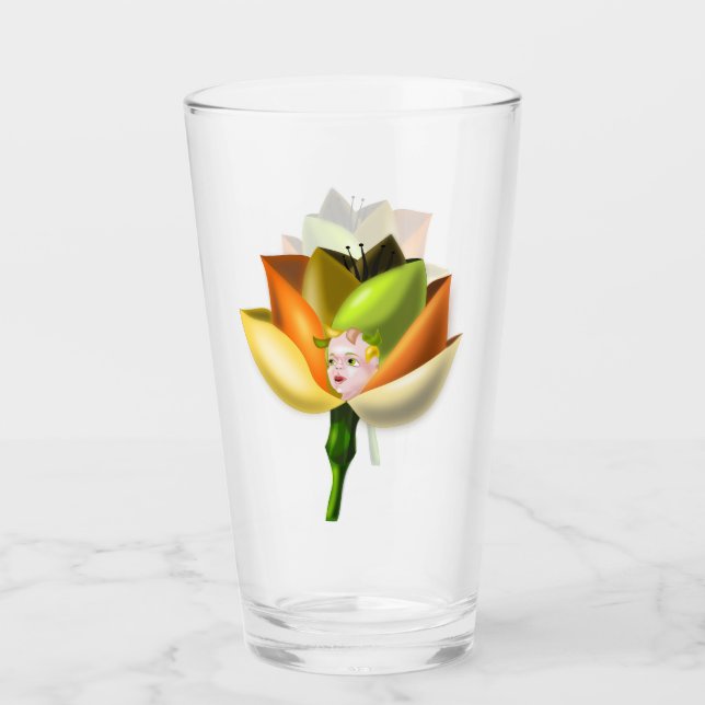 Glass with Flower Girl (Front)