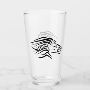 Glass with Running Lion