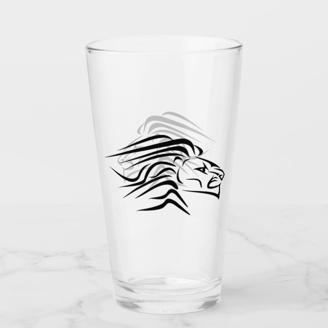 Glass with Running Lion (Front)