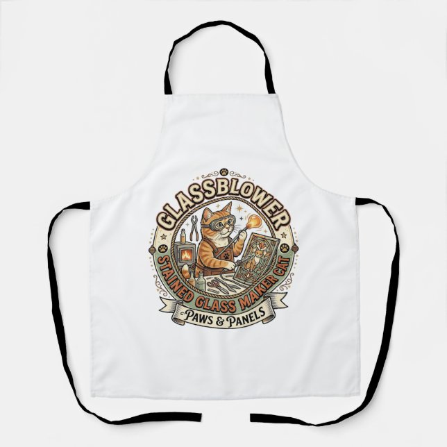 Glassblower Stained Glass Maker Cat Glassblower St Apron (Front)