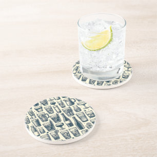 Glasses and Bottles Design  Coaster