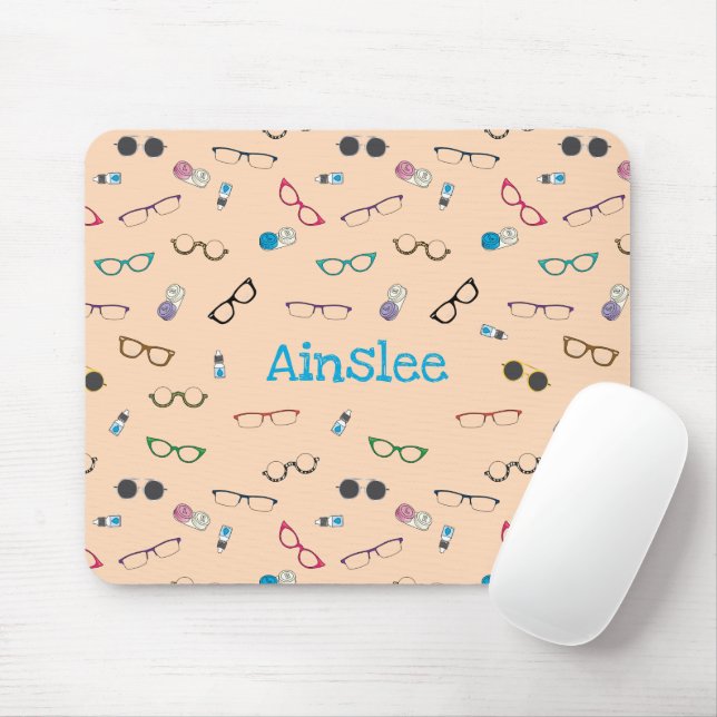Glasses and Contact Lenses Mouse Pad (With Mouse)
