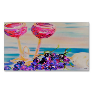 Glasses and Grapes Dreamy Style Magnetic Business Card