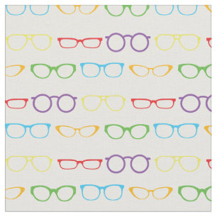 Glasses Cute Optician Rainbow White Fabric