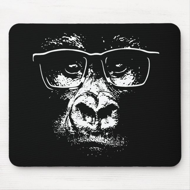 Glasses Gorilla Mouse Pad (Front)