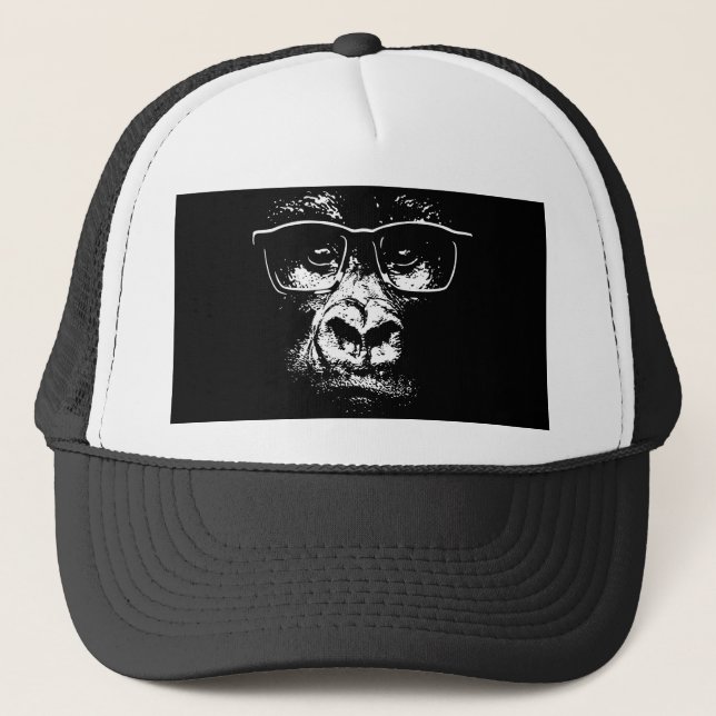 Glasses Gorilla Trucker Hat (Front)