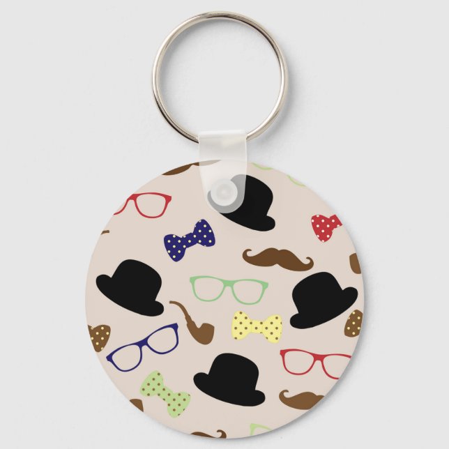 Glasses, Hats and Moustache Keychain (Front)