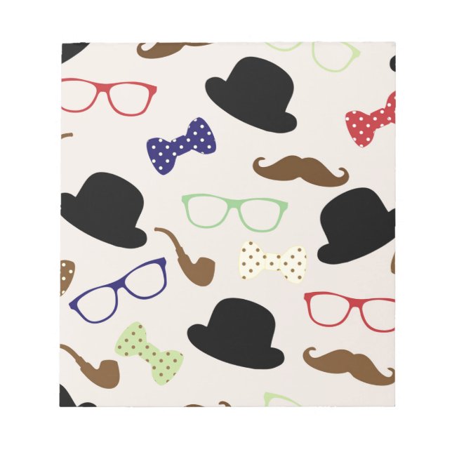 Glasses, Hats and Moustache Notepad (Front)