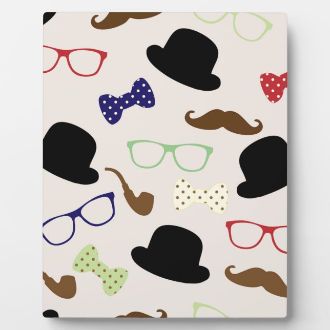 Glasses, Hats and Moustache Plaque (Front)