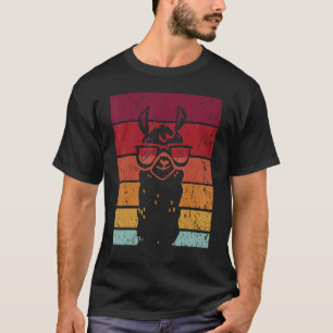 Glasses Llama Retro Style Alpaca Llama Vicuña Lami T-Shirt