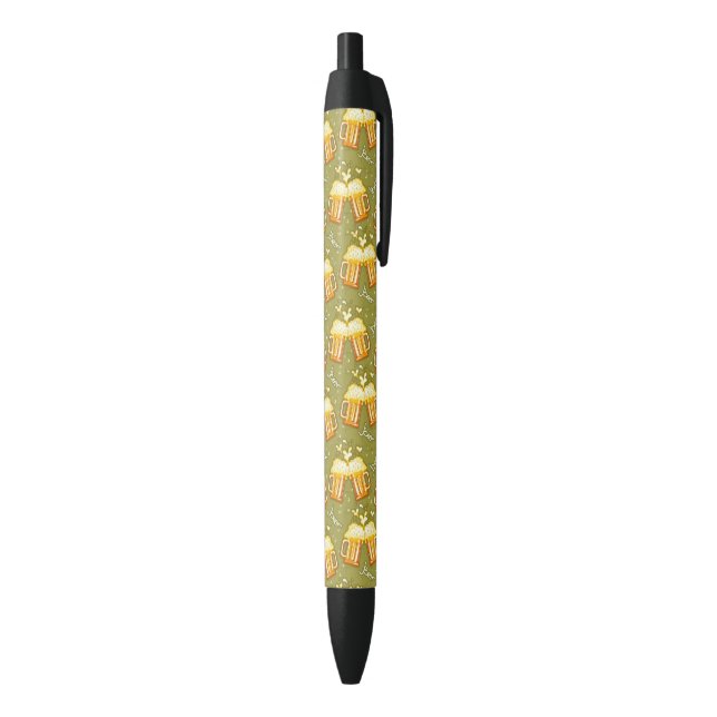 Glasses Of Beer Pattern Black Ink Pen (Bottom (Vertical))