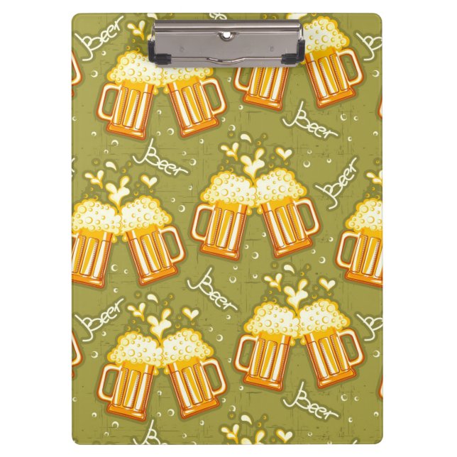 Glasses Of Beer Pattern Clipboard (Front)