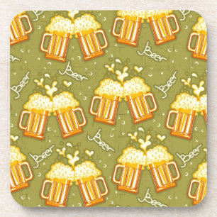 Glasses Of Beer Pattern Coaster