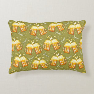 Glasses Of Beer Pattern Decorative Pillow