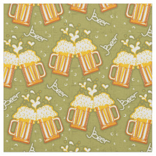 Glasses Of Beer Pattern Fabric