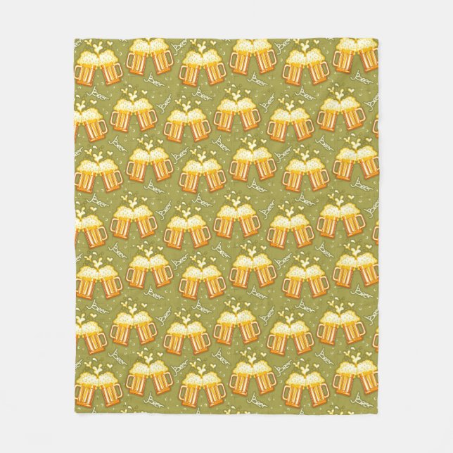 Glasses Of Beer Pattern Fleece Blanket (Front)