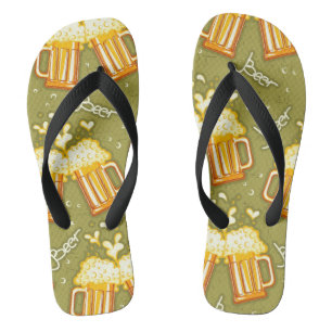 Glasses Of Beer Pattern Flip Flops