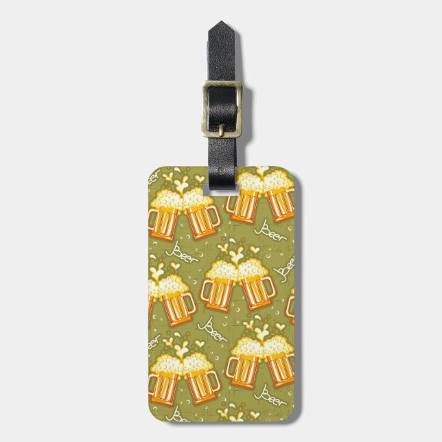 Glasses Of Beer Pattern Luggage Tag (Front Vertical)