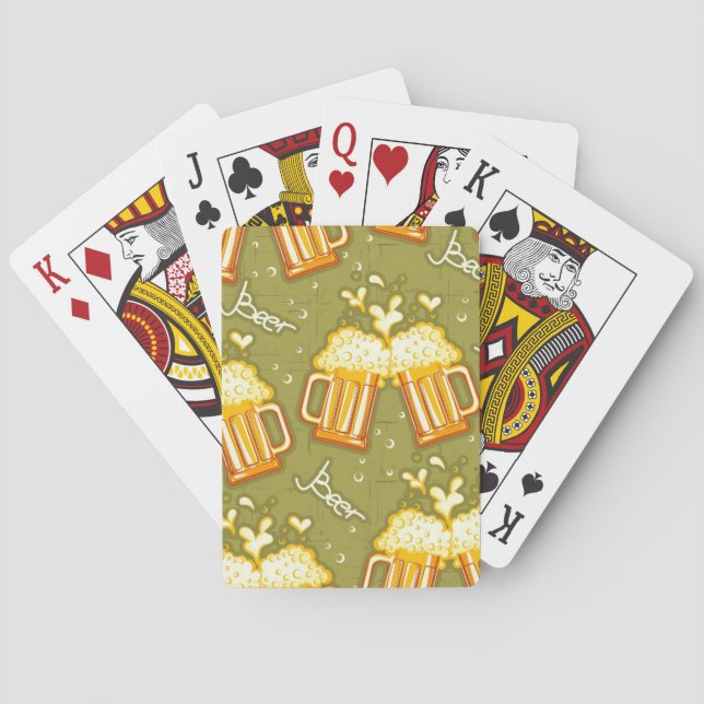 Glasses Of Beer Pattern Playing Cards (Back)