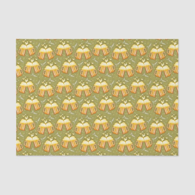 Glasses Of Beer Pattern Tissue Paper (Front)