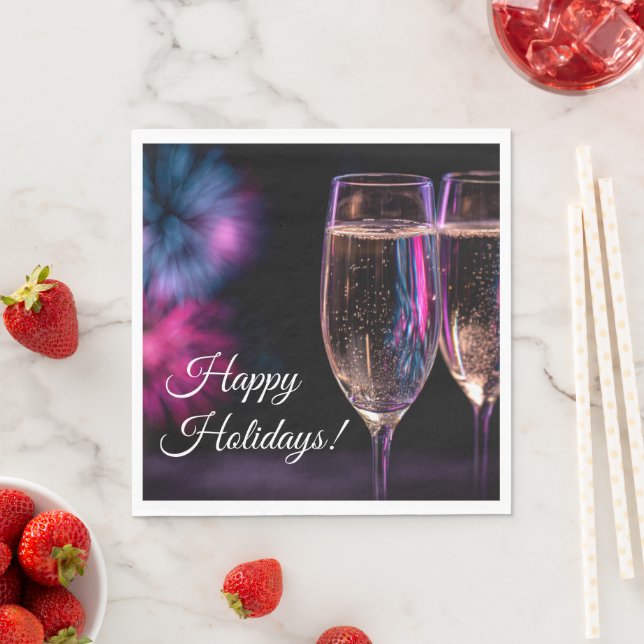 glasses of champagne for New Year's Napkin (Insitu)