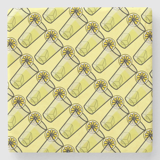 Glasses of Lemonade Stone Coaster (Front)