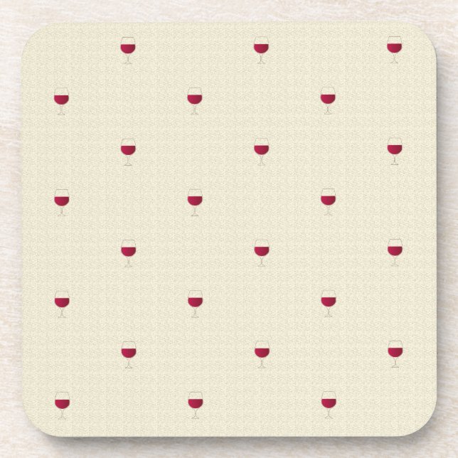 Glasses of red wine pattern coaster (Front)