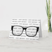 glasses on blurred birthday text