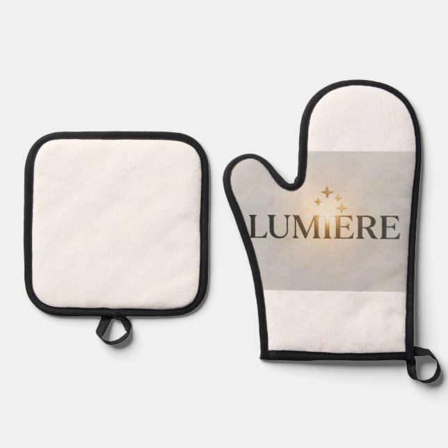 GLASSES OVEN MITT & POT HOLDER SET (Front)