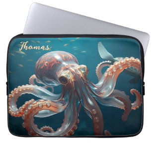 Glasslike Octopus in the Deep Sea Laptop Sleeve