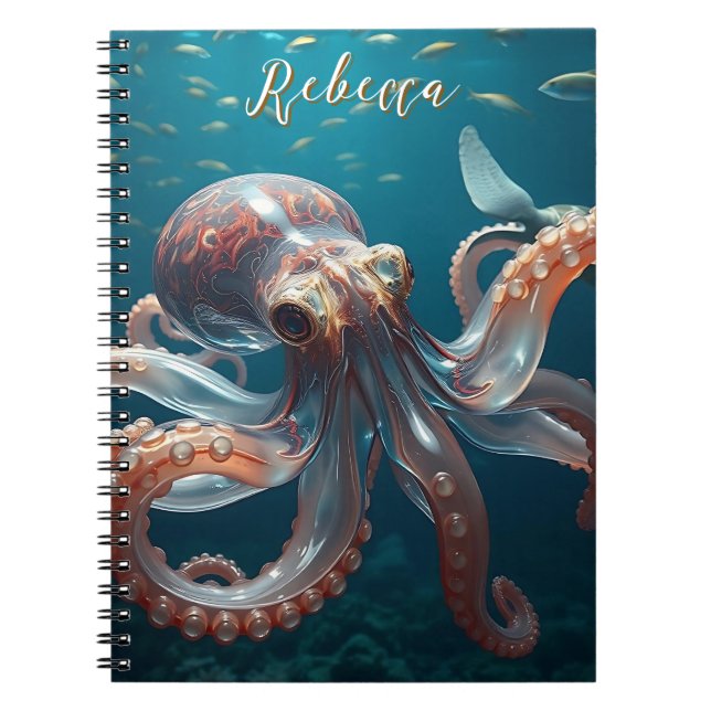 Glasslike Octopus in the Deep Sea Notebook (Front)